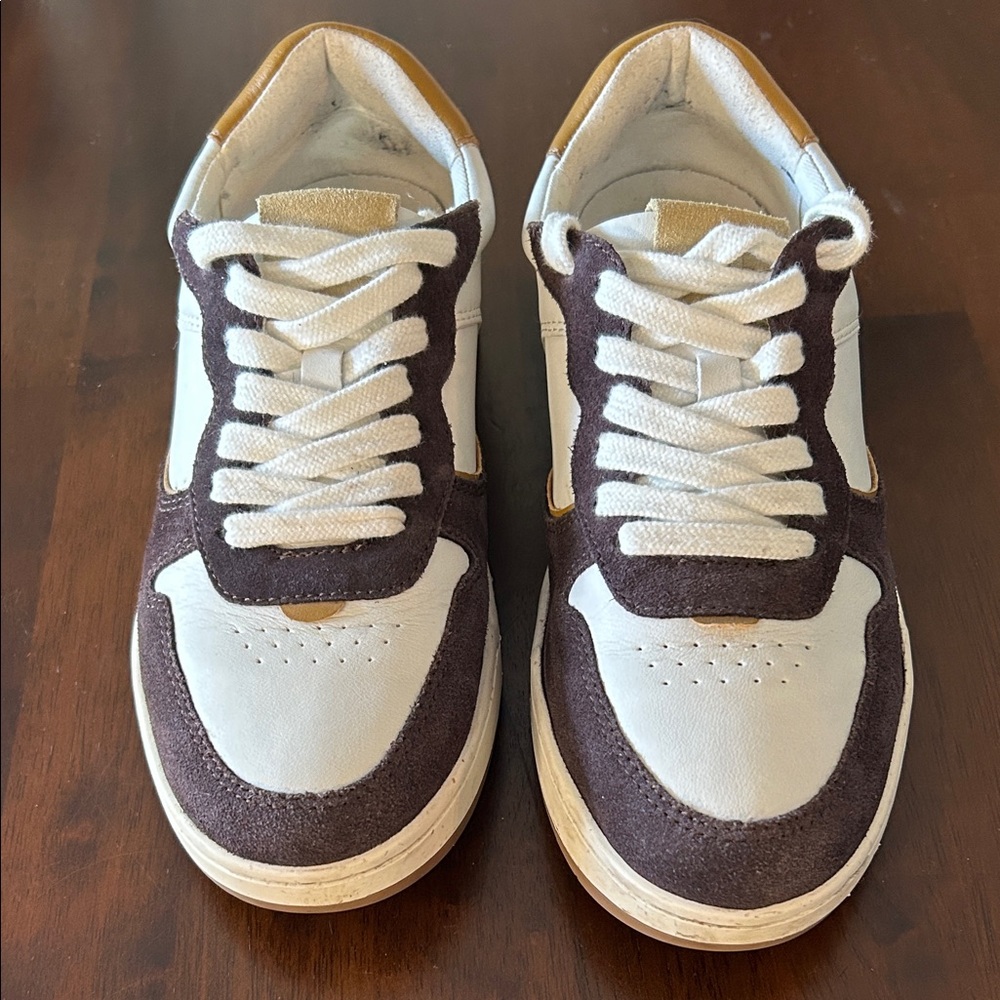 Madewell MWL Court White and Brown Women's Sneakers Size 7.5